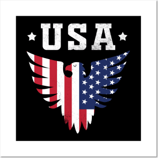 USA Eagle Flag Posters and Art